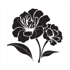 Sleek botanical graphic sketch for a stylish small tattoo flower design - Vector art