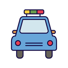 police car icon with white background vector stock illustration