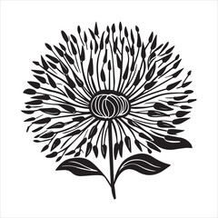 Clean botanical drawing with a fashionable tiny tattoo flower design - Vector illustration