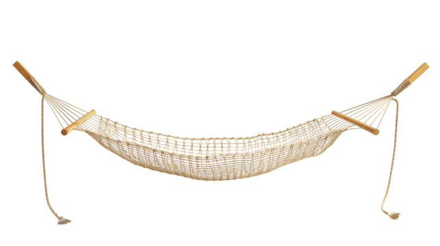 Rope hammock on a transparent background