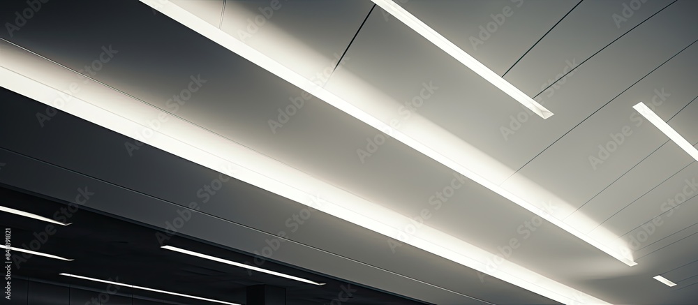 Poster modern architectural detail showcasing abstract lines in a contemporary office interior or public bu