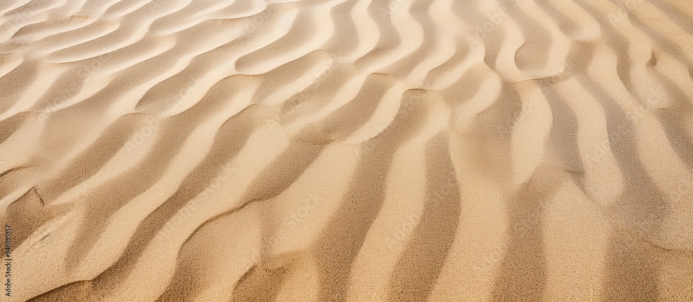 Sticker Close up shot of sand texture on a beach in summer with ample copy space image