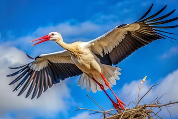 stork in the nest - Powered by Adobe