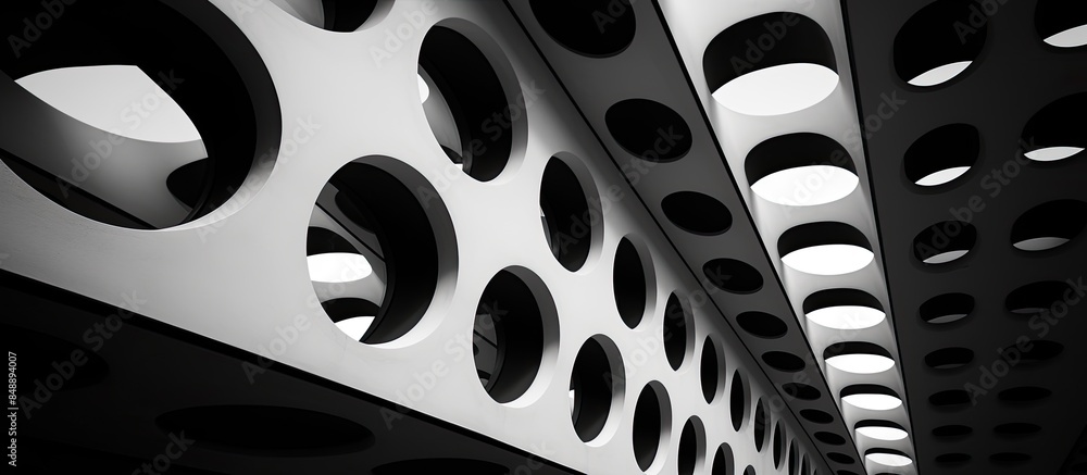 Poster architecture abstract in black and white with dotted patterns showcasing a unique perspective ideal 