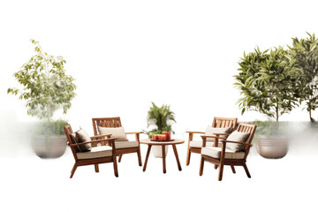 Fototapeta premium The Wooden Symphony on a Clear PNG or White Background.