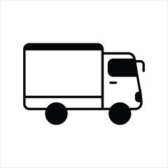 truck icon with white background vector stock illustration