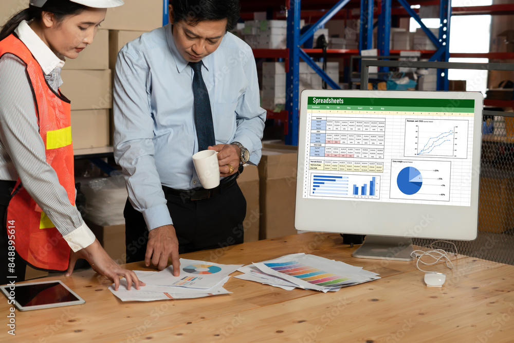 Poster spreadsheet document information financial startup concept. data and graphs in spreadsheet documents