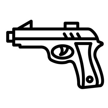black pistol outline icon clip art preview