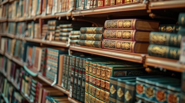 Saudi Mosque Holy Qur’an Books Displayed