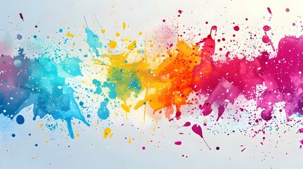 Obraz premium Vibrant Colorful Abstract Background with Splatters and Paint Strokes