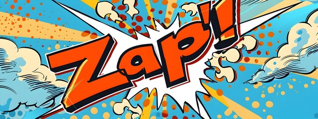 Vibrant Comic Book Explosion Sound Effect with Abstract Backdrop
