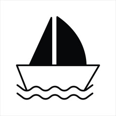 yacht icon with white background vector stock illustration