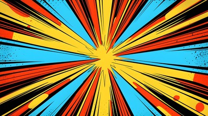 Vibrant Radial Burst in Classic Comic Book Style