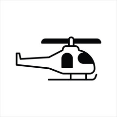 helicopter icon with white background vector stock illustration