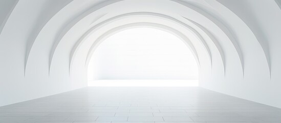 Architectural details of a white vault building wall seen from a perspective with copy space image