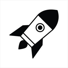 rocket icon with white background vector stock illustration