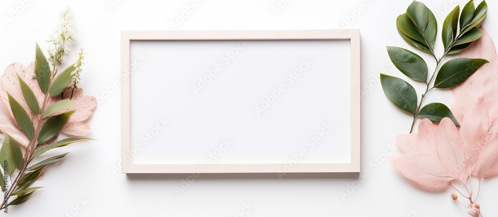 Poster isolated on white backdrop a picture frame with copy space image