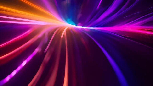 Abstract Neon Lights In Motion Generative AI