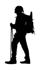 Silhouette of a Person Hiking