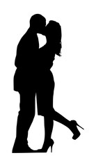 Silhouette of Couples Kissing