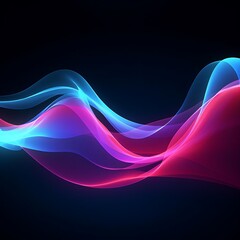 Fototapeta premium a blue light illuminates a wave of light on a black background