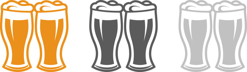 Beer glasses silhouette. Vector template eps10 design.