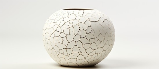 Texture of cracked ceramic with a white background ideal for copy space image