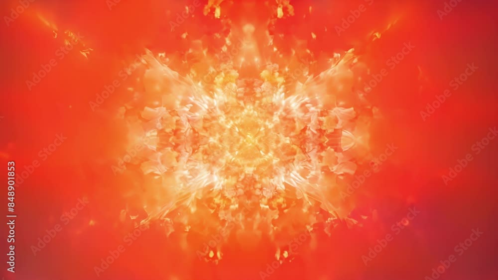 Aufkleber a radiant burst of multicolored flames overlaid with intricate geometric patterns reflecting the div