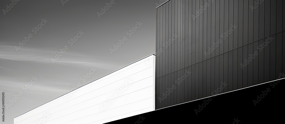 Poster modern architecture abstract black and white building facade with copy space image