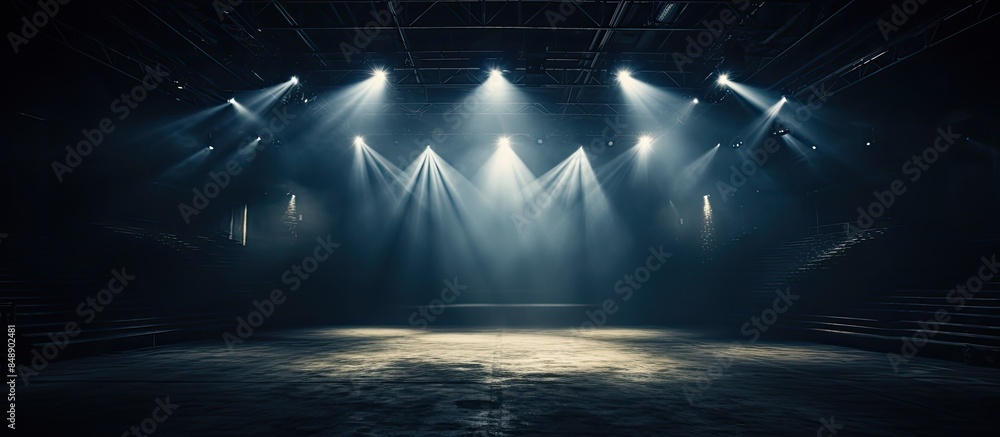 Aufkleber stage illuminated by lights with available copy space image