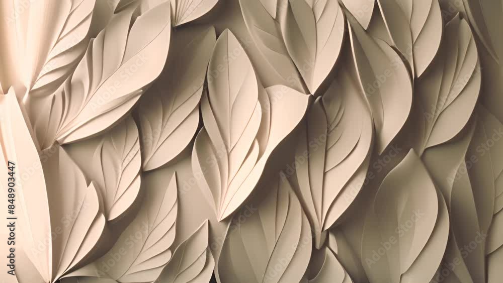 Poster abstract leaf pattern wall art generative ai