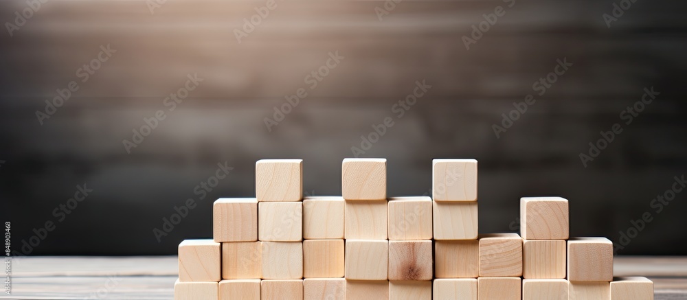 Poster creating a business training concept using wooden blocks in a graphic with copy space image