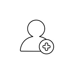 add friend icon isolated sign symbol vector illustration - high quality flat style vector icon, isolated on white