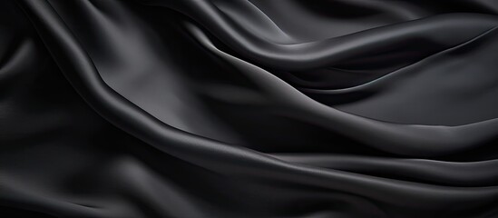 Obraz premium A small dark black pattern on silk fabric creating a textured background with a unique combination of lines colors and shadows perfect for a copy space image