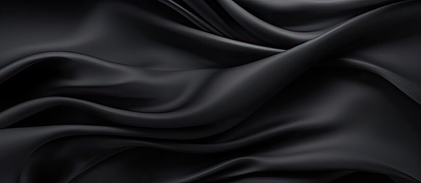 A small dark black pattern on silk fabric creating a textured background with a unique combination of lines colors and shadows perfect for a copy space image