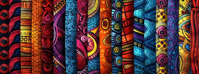 Pattern inspired by the vibrant colors and patterns of traditional African textiles.