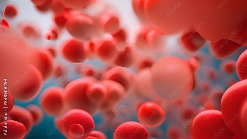 Poster red cells floating in fluid generative ai