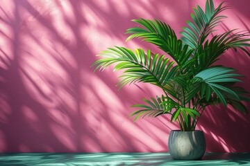 Obraz premium Tropical-inspired display setup, ideal for highlighting merchandise