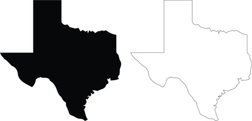 Texas State outline contour silhouette map © Evgenia