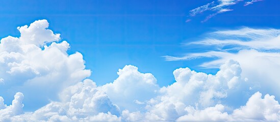 Cloud formation against a blue sky with copy space image