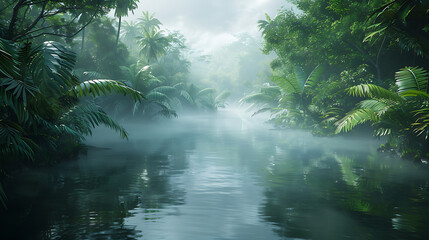rain forest in the morning, mity mountains 