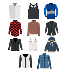 Vector Illustrated Menswear Collection. Modern Fashion Essentials