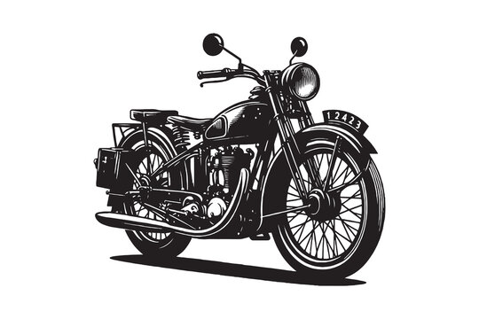 recommend clip art: Retro Vintage Motorcycle silhouette Vector Illustration Artwork