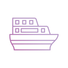 ferry icon with white background vector stock illustration