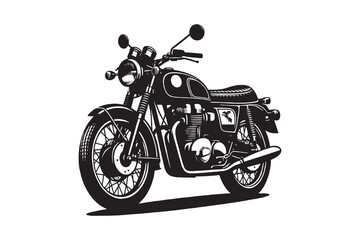Retro Vintage Motorcycle silhouette Vector Illustration Artwork