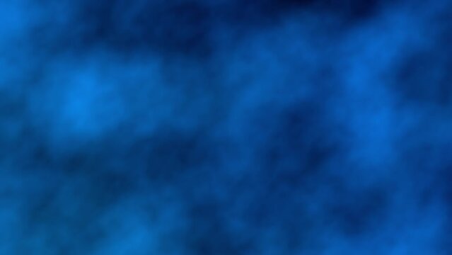 Drifting blue smoke on dark backdrop 4K. Vapor texture of liquid nitrogen. Industrial fog background for intro, presentation, cover, banner design. Poison gas mist flow. Moving abstract chemical cloud