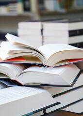 open book on table. back to school