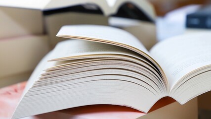 open book on table. back to school