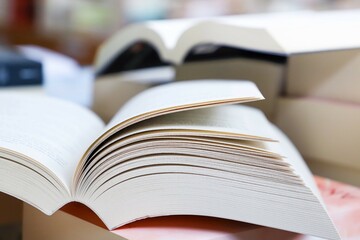 open book on table. back to school