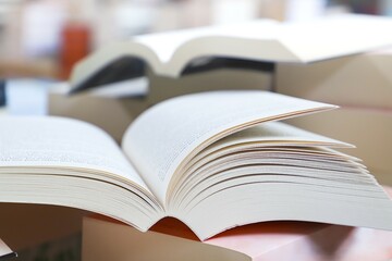 open book on table. back to school